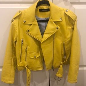 Yellow leather jacket